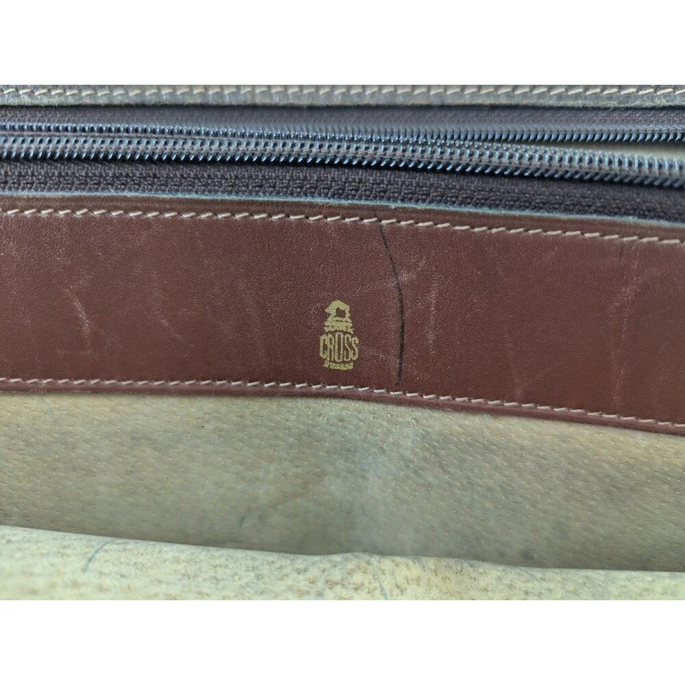 Vintage Mark Cross Men's Brown Leather Briefcase Made In Italy 80s Attache